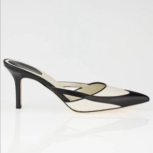 Gucci Kitten Heel Mules // Black & Ivory